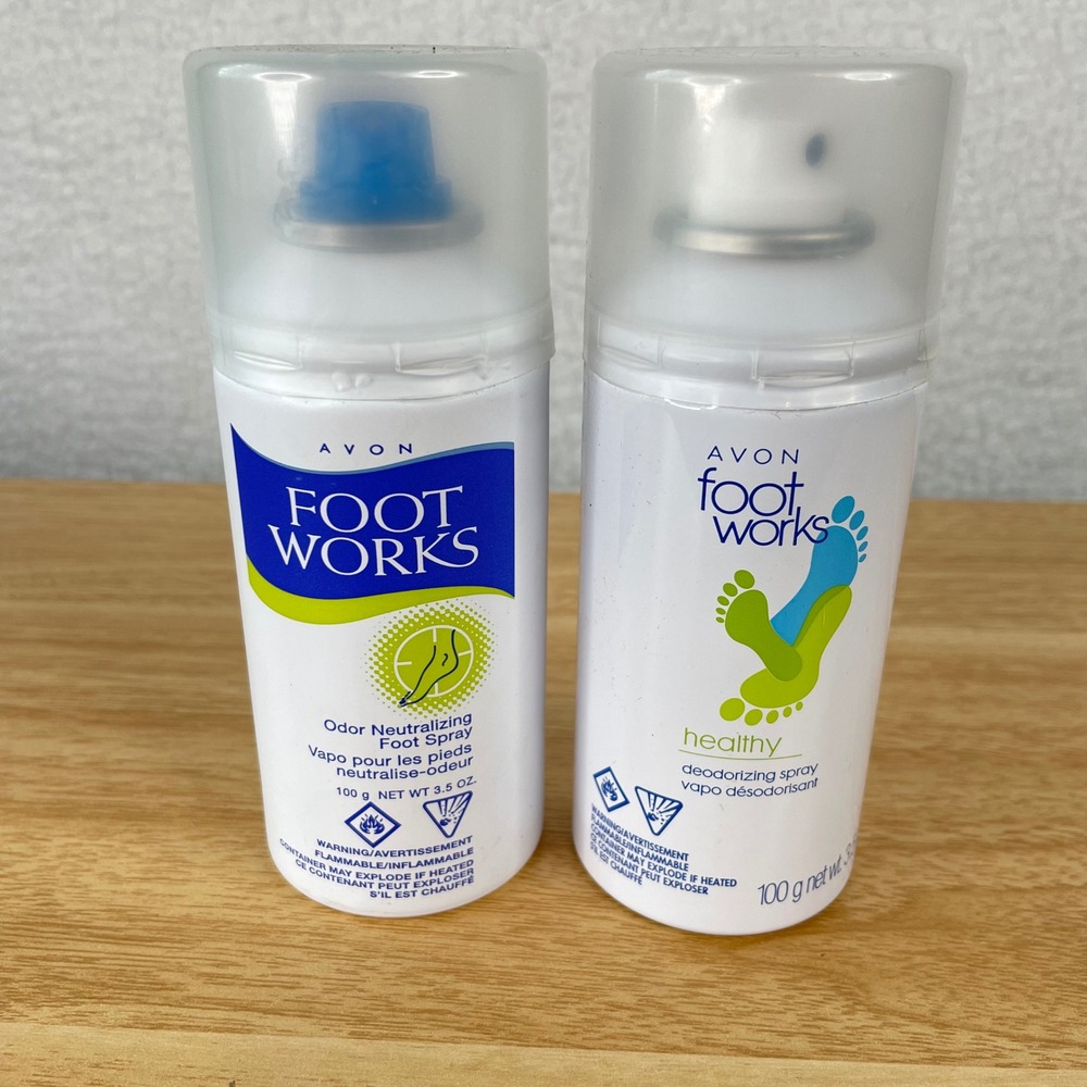 Avon Foot Works Odor Neutralizing & Healthy Deodorizing Foot Spray Set 3.5oz 2pk